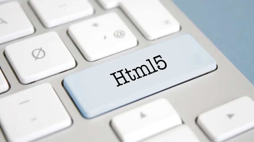 HTML5 web development services symbolized by a keyboard key labeled 'Html5' highlighting digital transformation