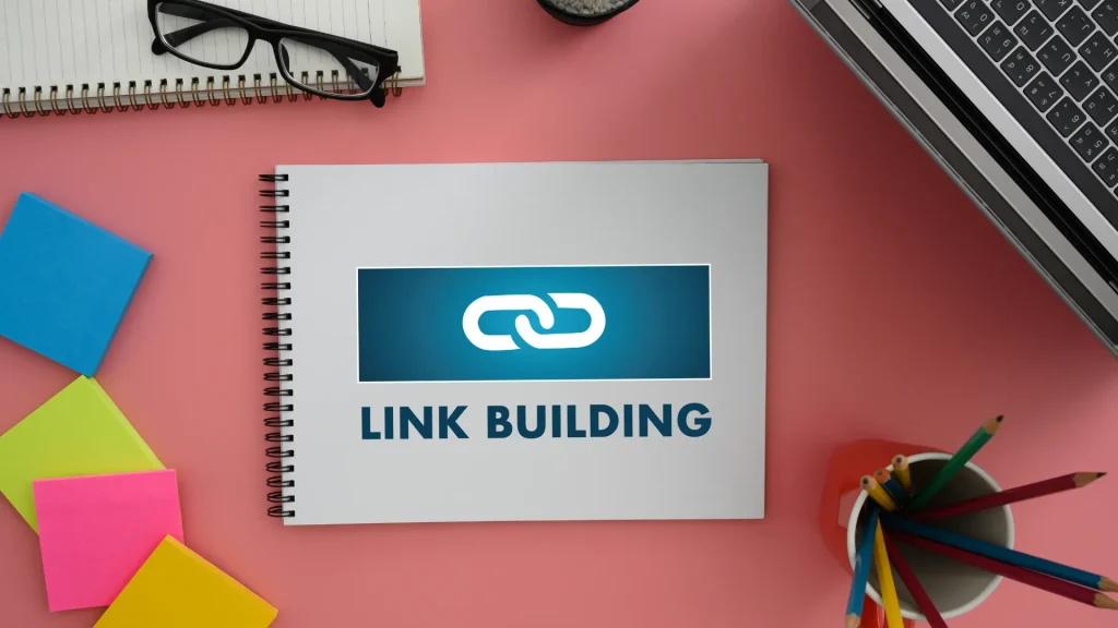 A visual representation of Link Building Services for SEO with a link icon symbolizing the importance of building quality backlinks for better search engine ranking