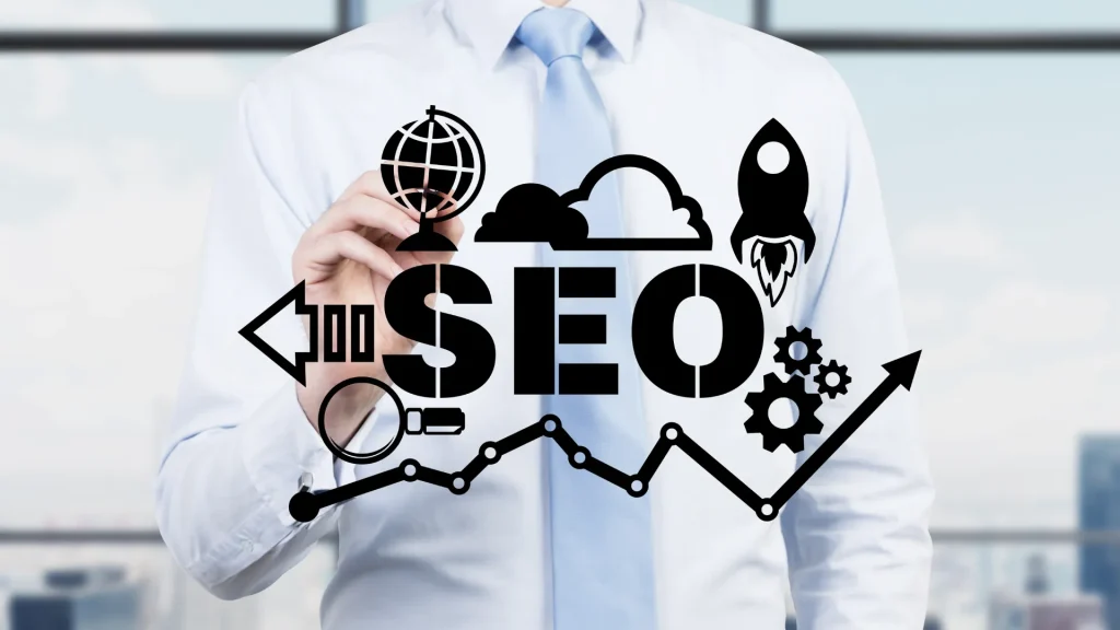 A team of experts at a Professional SEO company UK analyzing digital marketing strategies to boost online visibility.